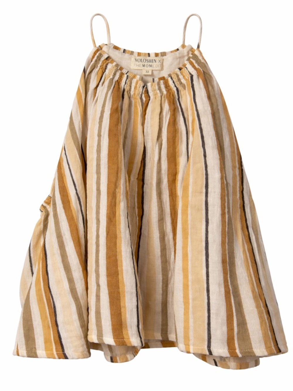 Voloshin x The Mom Edit 100% Cotton Striped The Katie Trapeze Top- XS